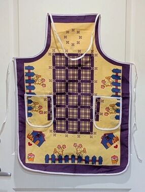 EUC Vintage Cotton Houses And Picket Fences and Gingham Apron